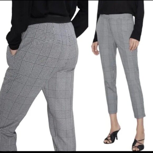 Zara Jogger Waist Plaid Pants S - Picture 2 of 4